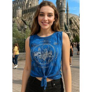 Harry Potter Med Shirt Tie Dye Hogwarts Crop Top House Sleeveless Womans Tee